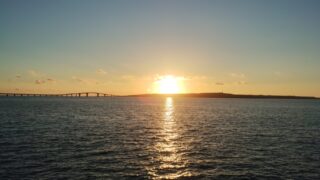 トゥリバー海浜公園で、海も夕陽も満喫。